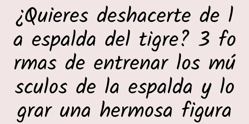¿Quieres deshacerte de la espalda del tigre? 3 formas de entrenar los músculos de la espalda y lograr una hermosa figura