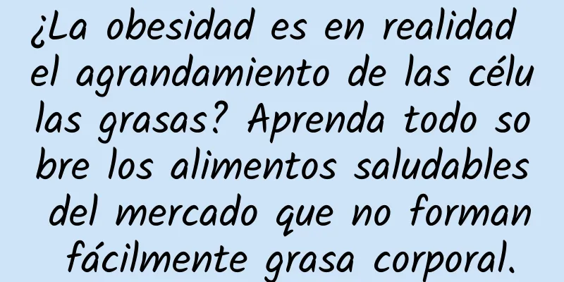 ¿La obesidad es en realidad el agrandamiento de las células grasas? Aprenda todo sobre los alimentos saludables del mercado que no forman fácilmente grasa corporal.