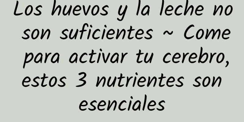 Los huevos y la leche no son suficientes ~ Come para activar tu cerebro, estos 3 nutrientes son esenciales