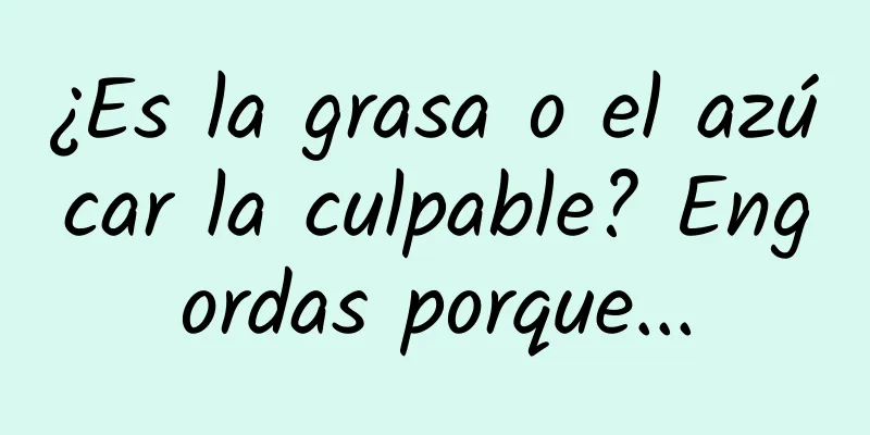 ¿Es la grasa o el azúcar la culpable? Engordas porque...