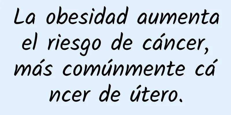 La obesidad aumenta el riesgo de cáncer, más comúnmente cáncer de útero.