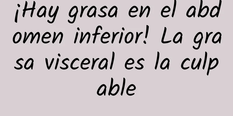 ¡Hay grasa en el abdomen inferior! La grasa visceral es la culpable