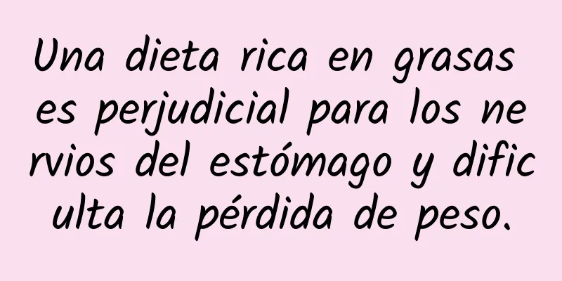 Una dieta rica en grasas es perjudicial para los nervios del estómago y dificulta la pérdida de peso.