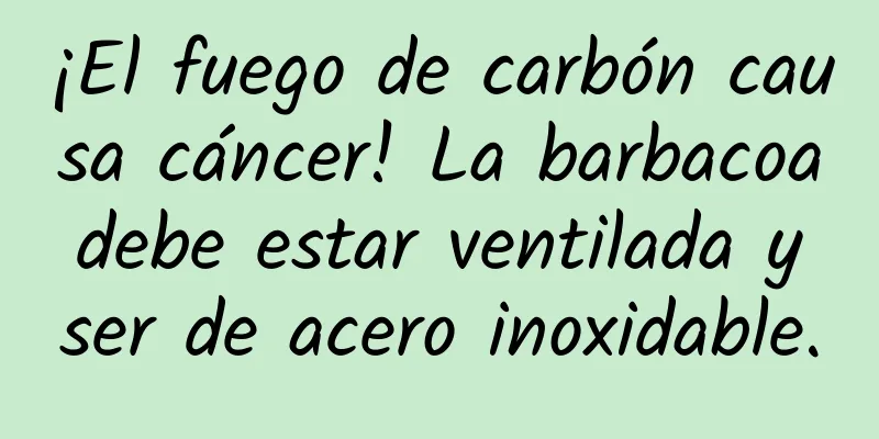 ¡El fuego de carbón causa cáncer! La barbacoa debe estar ventilada y ser de acero inoxidable.
