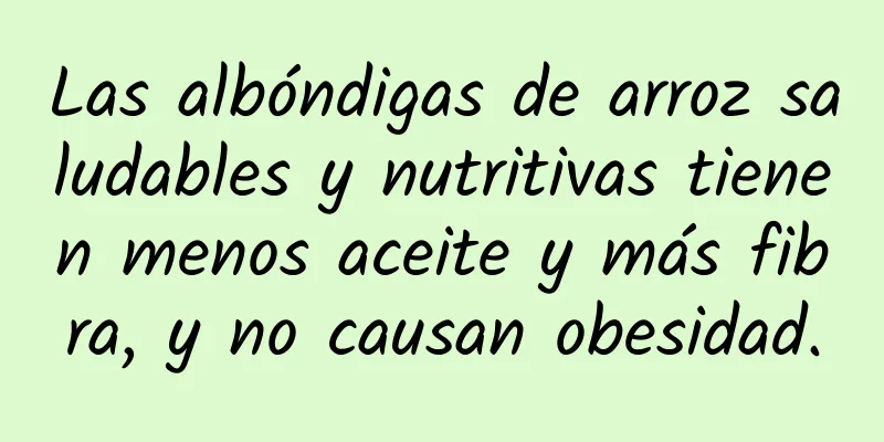 Las albóndigas de arroz saludables y nutritivas tienen menos aceite y más fibra, y no causan obesidad.