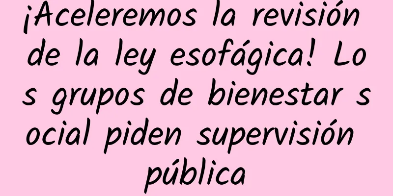 ¡Aceleremos la revisión de la ley esofágica! Los grupos de bienestar social piden supervisión pública