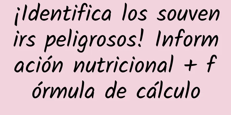 ¡Identifica los souvenirs peligrosos! Información nutricional + fórmula de cálculo